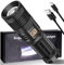 WANENK Taschenlampe LED Aufladbar, Taschenlampe LED 500000 Lumen, Led Taschenlampe Extrem Hell Eingebauter 9000mAh Akku, Stufenloser Dimmmodus, Taktische Taschenlampe für Outdoor Camping Notfälle