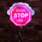 69cm (27) Santa Stop Here Stake Light - 10 Battery Operated White LEDs - Indoor/Outdoor Decorations
