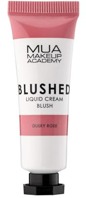 MUA Makeup Academy Blushed Liquid Cream Blusher, Highly Pigmented for Cheeks & Lips, Dusky Rose, 10ml - Vegan & Cruelty Free