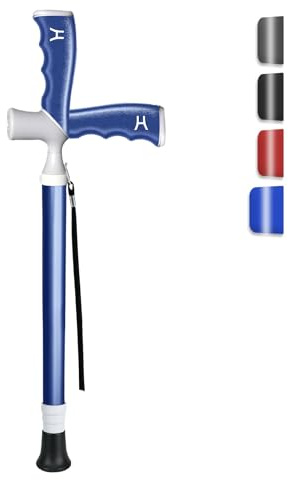 Care Parents Canne de Marche Pliante & Bâton de Randonnée 2-en-1 - Télescopique (38-96cm) et Ultra-Légère (330g) - Aluminium, Poignée Ergonomique Réglable, Embout Antidérapant