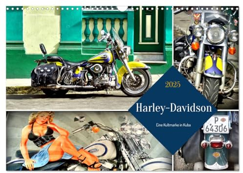 Harley-Davidson - Eine Kultmarke in Kuba (Wandkalender 2025 DIN A3 quer), CALVENDO Monatskalender