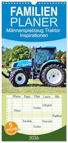 Familienplaner 2026 - Männerspielzeug Traktor Inspirationen mit 5 Spalten (Wandkalender, 21 cm x 45 cm), CALVENDO: Traktoren die für Herzklopfen sorgen (CALVENDO Technologie)