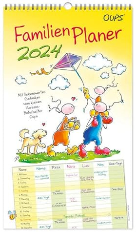 Oups Familienplaner 2024: Mit liebenswerten Gedanken vom kleinen Herzensbotschafter Oups