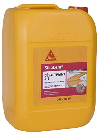 SIKA - Désactivant de surface aspect gravillons lavés pour aménagements urbains et privés - SikaCem Désactivant 4-6, Blanc - Sol extérieur - Antidérapant même sous la pluie - Prêt à l'emploi - 20L