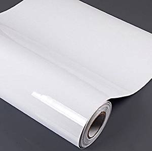 MayGreeny Papel de contacto autoadhesivo impermeable de alto brillo con perlas de vinilo blanco para cubrir la encimera de la cocina, muebles de armario (60 x 198 cm), color blanco