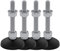 Schwaderer Lot de 4 Pieds de Machine/Pieds de nivellement réglables en Hauteur KF 60 (M10 x 50), Ø 59 mm, Filetage M10, Longueur 50 mm, Plastique/Acier, Filetage M8-M30