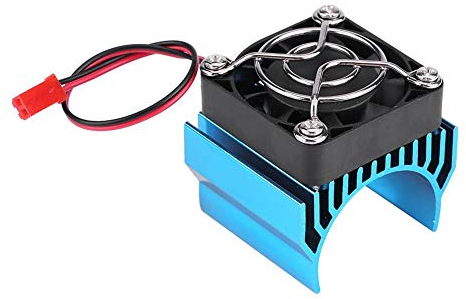 RC Motor Heat Sink with Cooling Fan, RC Heat Sink Cooling Fan for 1/10 Scale Electric RC Car 540/550 / 3650 Motor Replacement Upgrade Part Accessory(Blue)