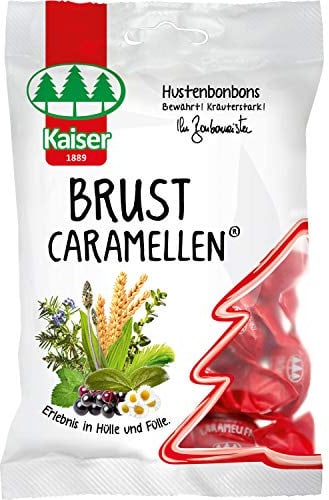 8 Beutel Kaiser Brustkaramellen a 100g Bonbons Hustenbonbons einzeln gewickelt