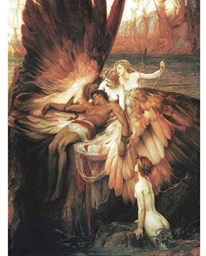 Fine Art Prints James Mourning For Icarus Mythos griechische Flügel Gemälde Extra Groß Kunstdruck Wandbild Poster Premium XL