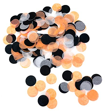 Oblique Unique® Papier Konfetti Tisch Streu Deko ca. 1000 Stück für Halloween Kinder Geburtstag Party Schuleinführung Feier Orange Weiß Schwarz