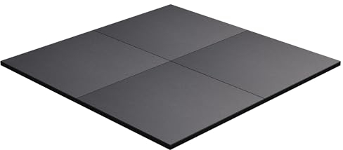 GORILLA SPORTS® Bodenschutzmatte - Einzeln oder 4er Set, 100x100cm, Rutschfest, aus Gummi, Schwarz - Schutzmatten, Puzzlematte, Unterlegmatte, Fitnessmatte, Trainingsmatte, Sportmatte