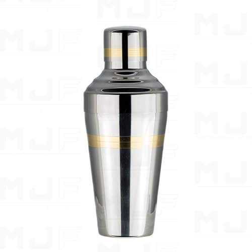 MJFLAIR Japan YUKIWA Baron A Size 510 ml Cocktail bar shaker-mirror Silver Gold Rim