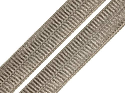 maDDma 1m Falzgummi 20mm Faltgummi elastisches Einfassband Schrägband Saumband Farbwahl, Farbe:mausgrau