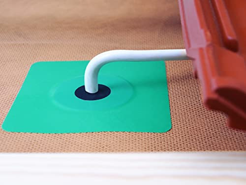 Parotec, Selbstklebender Kabelbinder-Fußhalter, EPDM-Gummi, einfache Montage, zum schnellen Abdichten von Kabeldurchführungen, 145 x 145 mm, Kabeldurchmesser 3-12 mm, 1 Stück