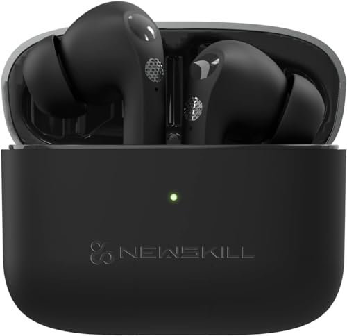 Newskill Anuki Cascos Inalámbricos Bluetooth 5.0, Control Táctil, Cancelación de Ruido, Micrófono, Resistencia IPX4, 16 Horas de Reproducción, Earbuds Inalámbricos Carga USB-C, Negro