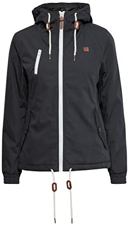 OXMO OXTilda Damen Jacke Übergangsjacke mit Kapuze Kordelzügen Eingrifftaschen Regular fit, Größe:L, Farbe:DARK GREY (792890)