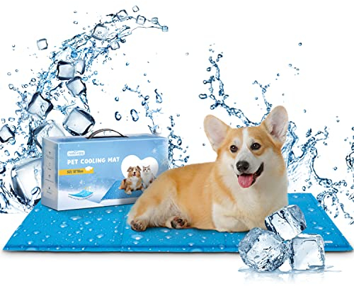 Nobleza Kühlmatte für Hunde, Haustier Kühlmatte Ungiftiges Gel, Selbstkühlende Matte Kühl Hundedecke, Kaltgelpad für Katzen und Hunde, Matte für Hundehütten Betten, L 50 * 70cm