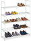 Relaxdays Schuhregal, 5 Ebenen, Stecksystem, 20 Paar Schuhe, Flur, erweiterbar, Metall & Kunststoff, Schuhablage, weiß