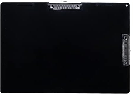 Acocony 11x17 Klemmbrett Doppelclip mit Lineal Extra großes Klemmbrett 11x17 Klemmbretter Low Profile Clip Art Klemmbrett Kunststoff Zeichnung Klemmbrett Schwarz 1 Stück