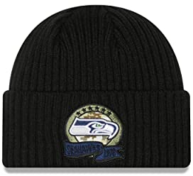 New Era NFL Seattle Seahawks Salute to Service 2022 Official Sideline Knit Wintermütze