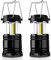 Jsdoin Camping Lights, 2 x Camping Lantern Battery Operated Portable LED Camping Lamp with Foldable Hook, Tent Lights Waterproof Outdoor Hanging Lamp for Emergency, Hiking, Camping, Black