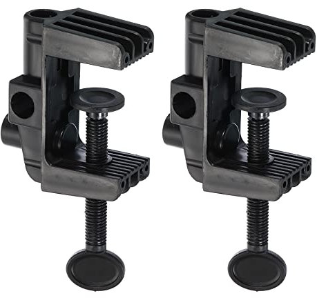 PATIKIL 0.51 Hole Dia. Desk Clamp, 2 Pcs Plastic Adjustable Universal C-Clamp Base for Microphone Mic Arm Table Lamp Gooseneck Mount Holder, Black