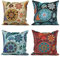ASDCXZ Boho Kissenbezug 45x45 cm 4er Set, Boho Datura Blume Textur Muster Beige Blau Sofa Dekokissen Kissenbezüge Kissenhülle Waschbar Polyester Flachs Textil Polster Kopfkissenbezug Kissen Bezug