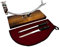Jamonero Basculante Cabezal Giratorio + Cubre Jamon Burdeos + Afilador manual + Cuchillo Jamonero