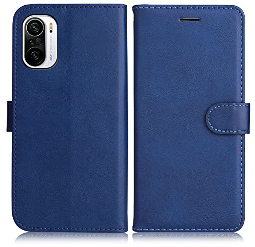 DENDICO Hülle für Xiaomi Poco F3 / Xiaomi MI 11i / Redmi K40 / Redmi K40 Pro, PU Leder Brieftasche Handyhülle, Flip Tasche TPU Schutzhülle mit Kartenfach für Xiaomi Poco F3 / MI 11i, Dunkelblau