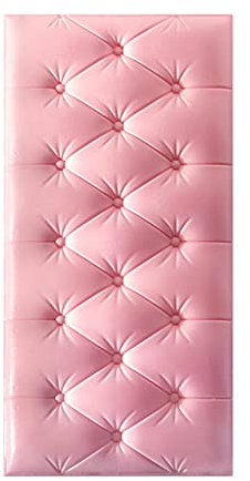 GOCHUSX Self-Adhesive Wall Panels, 3D Anti- Collision Wall Padding, Removable Leather Cladded Wallpaper Soft Cushion For Room Bed Headboards TV(Pink,10PCS)