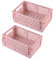 Frepea 2 Stück Aufbewahrungskorb Kleine Klappboxen Rosa Faltbar Stabil Aufbewahrungskiste Kunststoff Klappkorb für Küche/Kinderzimmer/Büro（Rosa）