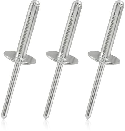 Zorveiio 100 rivetti in alluminio a tre piegature esplosive con flangia grande 3/16, 3/16 x 1, rivetti ciechi a testa larga con tripla presa, rivetti esplodenti per kayak, automotive e mobili,