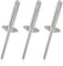 Zorveiio 100 Stück Aluminium-Blindnieten, dreifach gefaltet, 3/16 Zoll großer Flansch, 3/16 Zoll x 2,5 cm großer Kopf, Tri-Grip-Pop-Blindnieten, explodierende Nieten für Kajak, Auto und Möbel, Silber