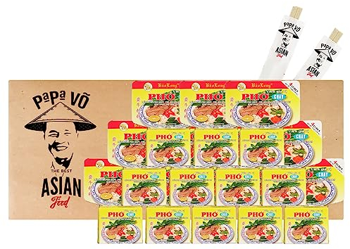 12er Pack (12x75g) Bao Long Pho Chay Veggie Würfel + 2 Papa Vo Chopsticks