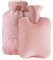 Wärmflasche mit Weichem Bezug, 2L Groß Füllmenge Gummi Wärmeflasche Kuschelweichem Fell Bezug Flauschig PVC Heißwasserbeutel für Kinder und Erwachsene(Rosa)