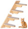 Wall Mounted Cat Climbing Shelf,Cat Stairs Ladder Furniture,Wooden Four Step Cat Stairway with Plush Covered,Cat Wall Furniture Cat Climbing Shelf for Climbing Sleeping Playing