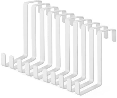 Victoper Over Door Hook Hanger 10 Pack Set Dual Sided Availability Assembly-Free Matte Texture Over Door Hanger for Clothes Coat Towel Bag Robe Bathroom Kitchen Christmas Wreath Door Hooks White
