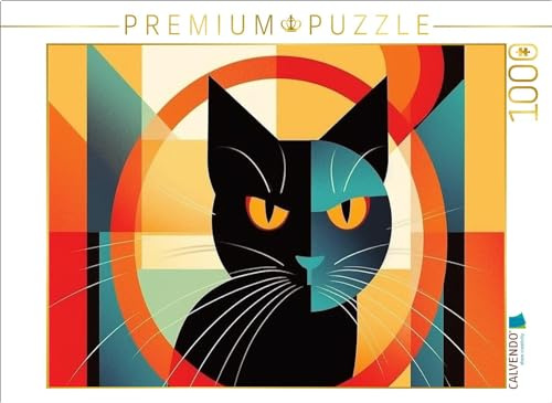 CALVENDO Puzzle Schwarze Katze mit empörtem Blick | 1000 Teile Lege-Größe 64 x 48 cm Foto-Puzzle für glückliche Stunden
