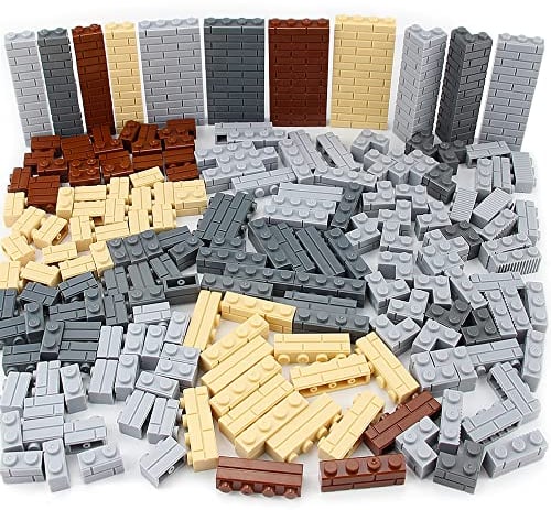 Feleph 260 Pieces Masonry Bricks Set Multicolored Building Blocks Age 4+ for Wall MOC Parts and Pieces Diverse Bulk Toy Set Compatible with Major Brands