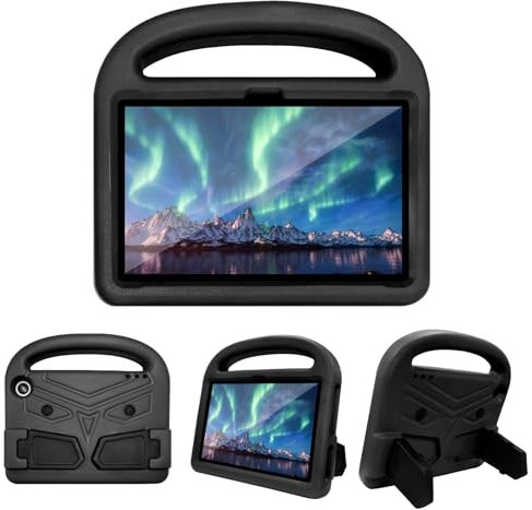 BARALARIQIU Bambini Custodia per Amazon Fire 7 2022 Tablet Antigraffio Morbido in Gomma Cover Protezione Antiurto con Supporto Nero