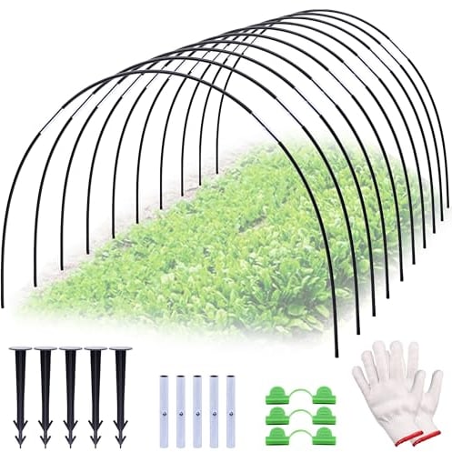 Neegool Cerchi da Giardino per Serra, Letto rialzato con Archi a Tunnel da 30 Pezzi, Arco per Serra Avvolto in plastica da 6 mm, Tunnel per Telaio Freddo con Pneumatici per Serra Fai-da-Te