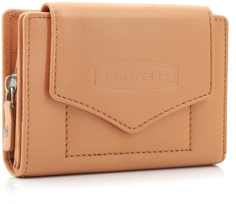 ekavale Geldbörse für Damen mit Druckknopf-Überschlag RFID weiches Leder (Powder)