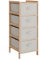 Vicco Kommode Bruno, Beige, 34.5 x 86 cm mit 4 Stoffschubladen