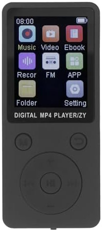 Lecteur MP3 avec Bluetooth, Lecteur de Musique Portable à écran de 1,8 Pouces avec Carte Mémoire de 16 Go, Lecteur MP3 Mp4 à Réduction de Bruit étendu jusqu'à 128 Go (Black)