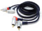 DRUT 1.5m Twin 2 x RCA to RCA Right Angle Audio Cable for Turntable, Mixer, Amplifier, Speakers, Subwoofer with Gold Plated Plugs 5ft