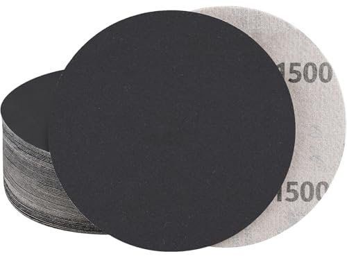 STEBRUAM 30Pcs Disque a Poncer 150mm Grain 1500 Papier Abrasif | Silicon Carbide,No Hole,Dry Wet,Sandpaper,Random Orbital Sander