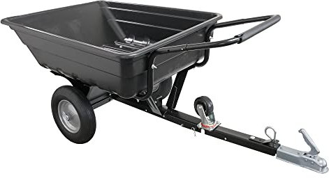 wuuhoo® Kalle rimorchio ribaltabile per il trattore da giardino, rimorchio fino a 300 KG, rimorchio per tosaerba, rimorchio ribaltabile giardino Con gancio di traino (nero)
