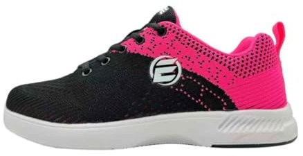 ELITE Women's Comfort Bowling Shoes - Universal Slide Soles, Ultra Light-Weight Mesh Athletic Style for Bowlers, Black/Pink, 4 UK