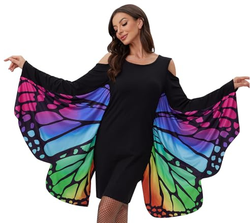 For G and PL Damen Halloween Karneval Langarm Insekt Cosplay Kostüm Kalte Schulter Party Kleid S-XXL