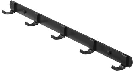 S'AFIELINA Kleiderhaken Wand Schwarz (1 Stück) Faltbare Garderobenleiste mit 5 Beweglichen Haken für Jacken, Mäntel und Handtaschen